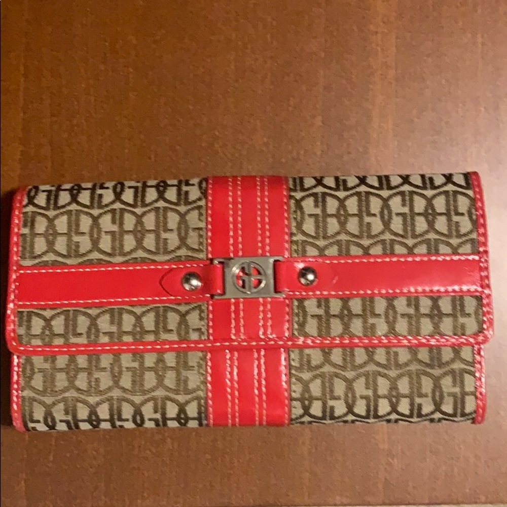 Gianni Bernini wallet tan with red leather detail